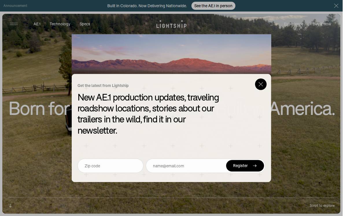 Lightship website preview