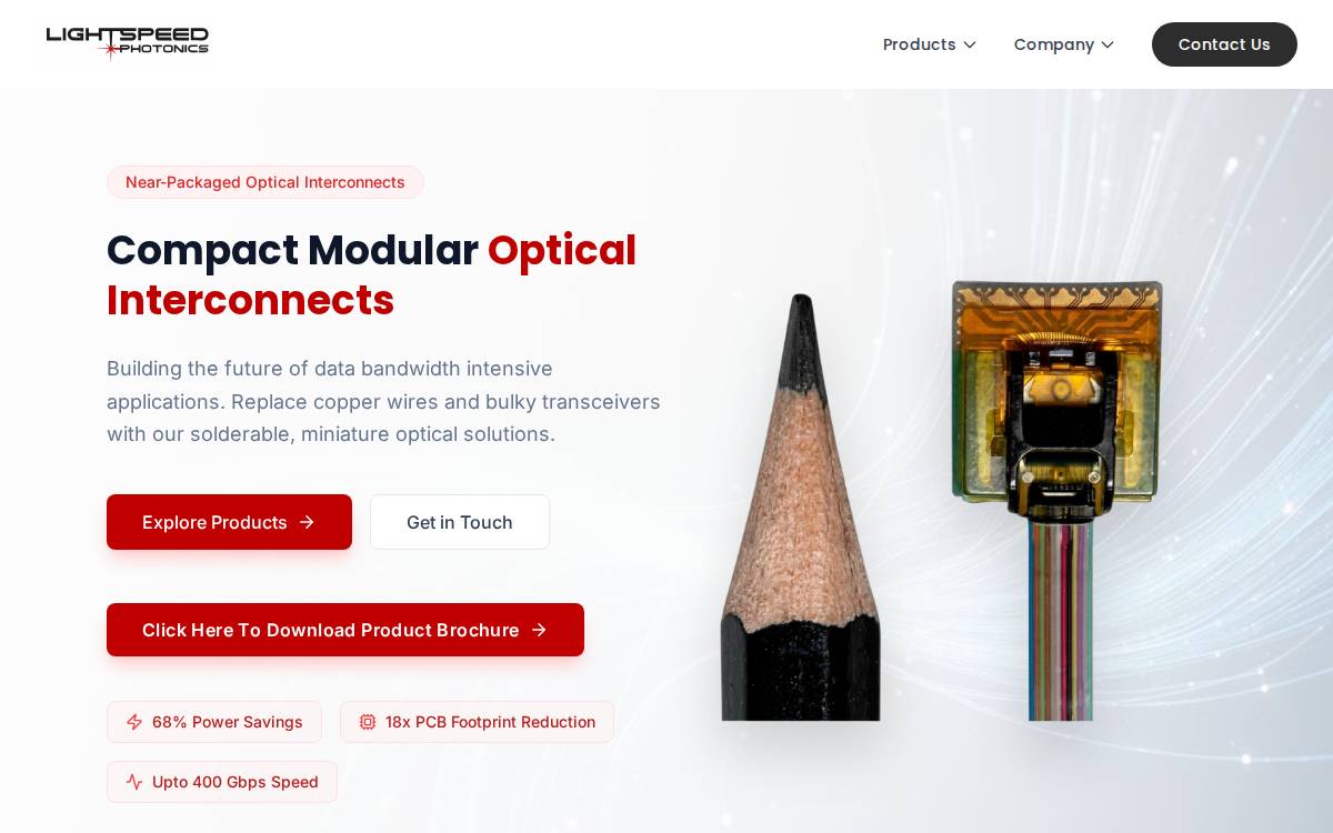 Lightspeed Photonics website preview