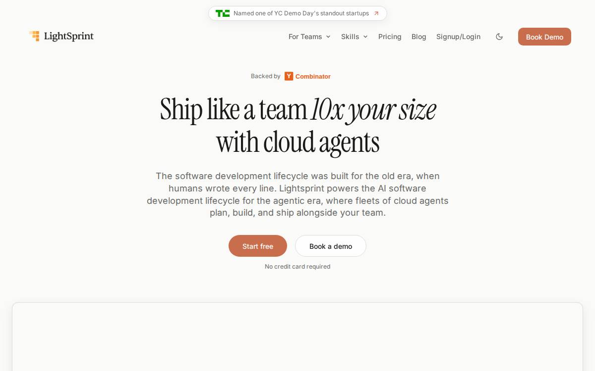 Lightsprint website preview