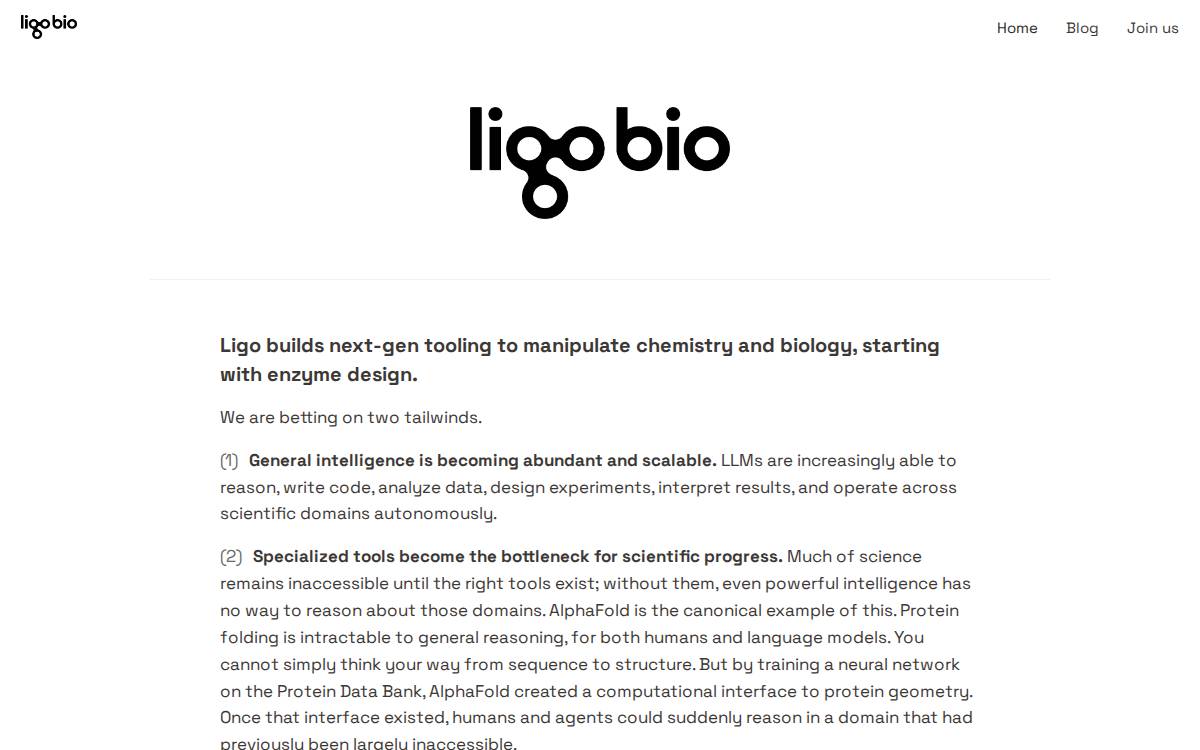 Ligo Biosciences website preview
