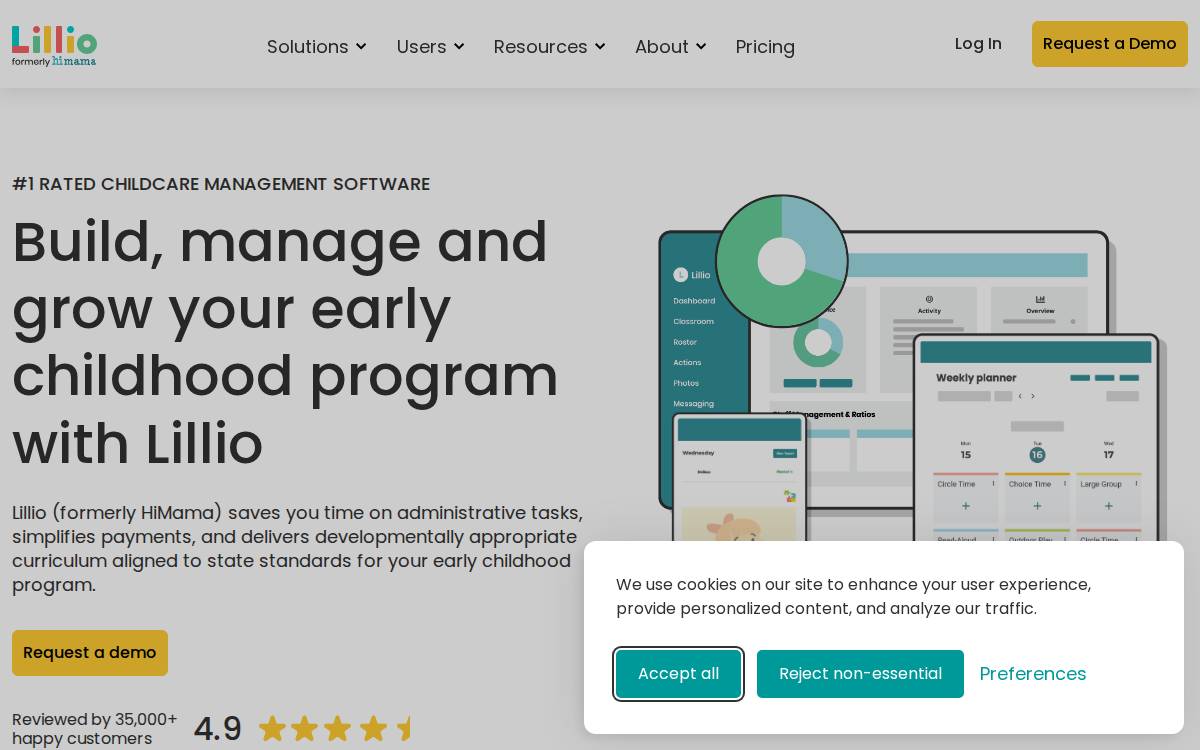 Lillio website preview