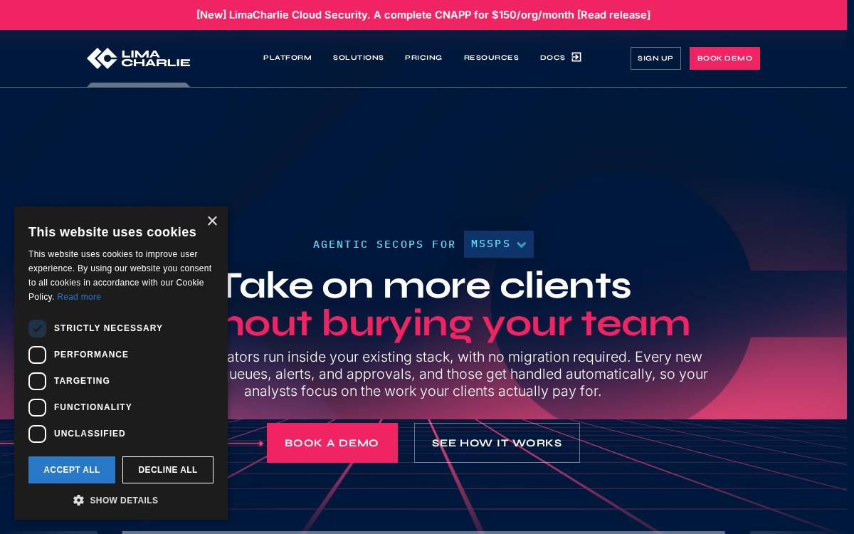 Lima Charlie website preview
