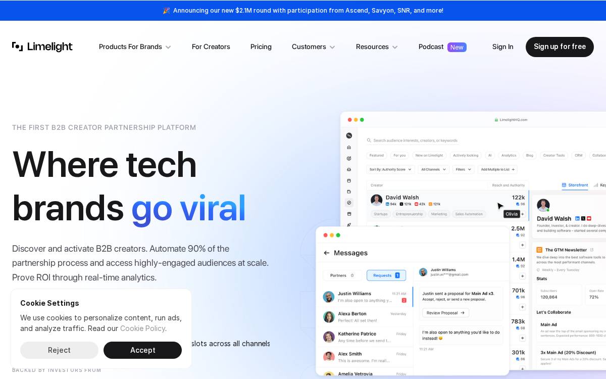 Limelight website preview