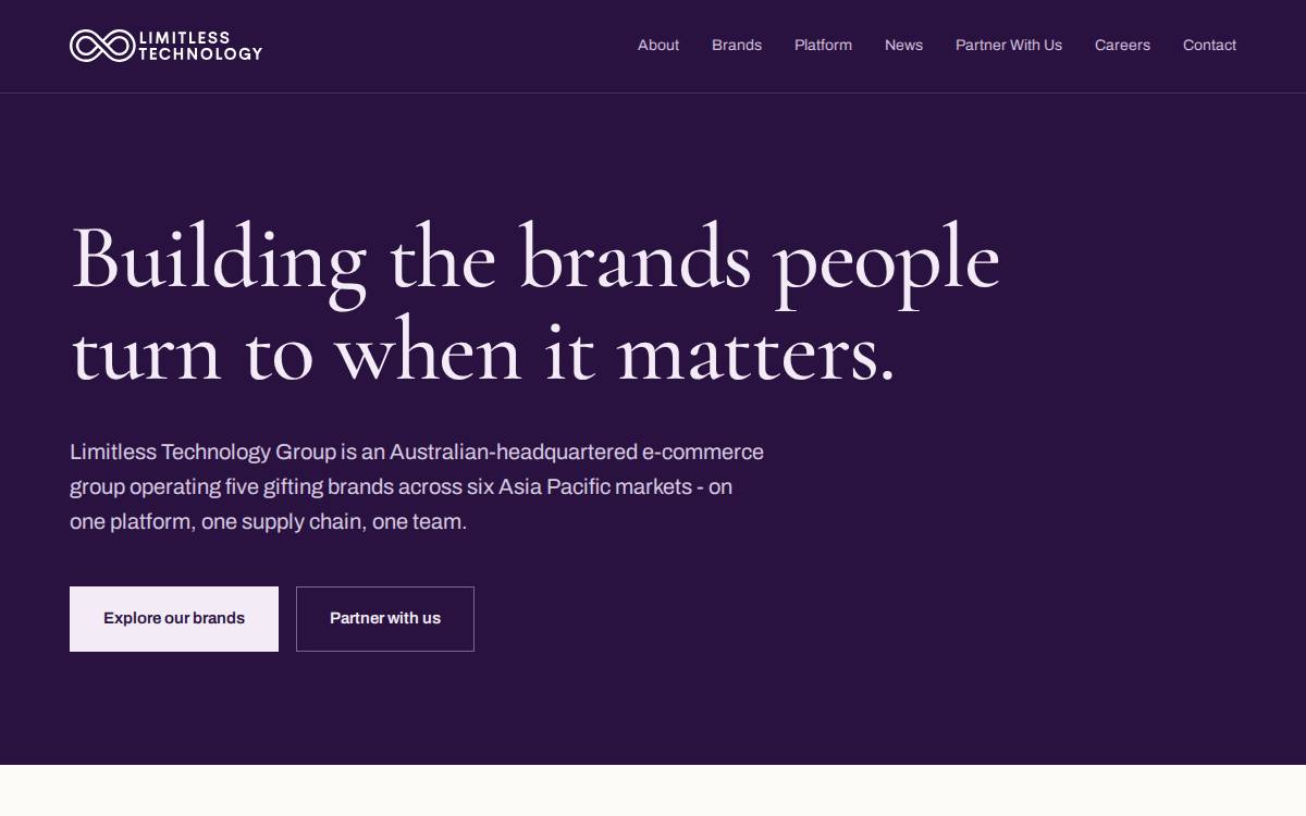 Limitless website preview