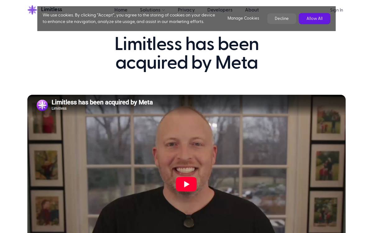 Limitless website preview