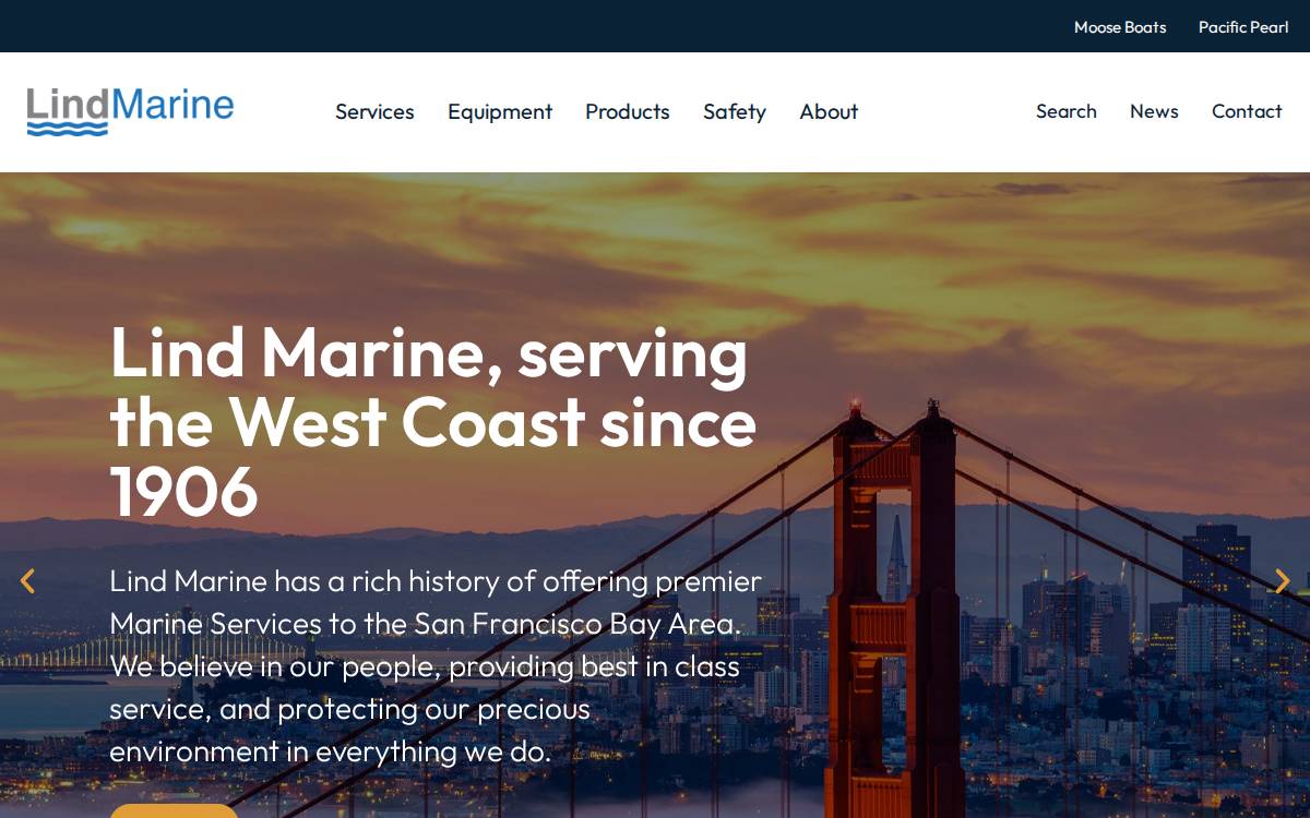 Lind Marine website preview