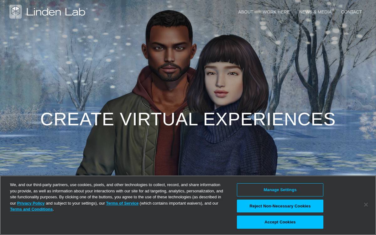 Linden Lab website preview