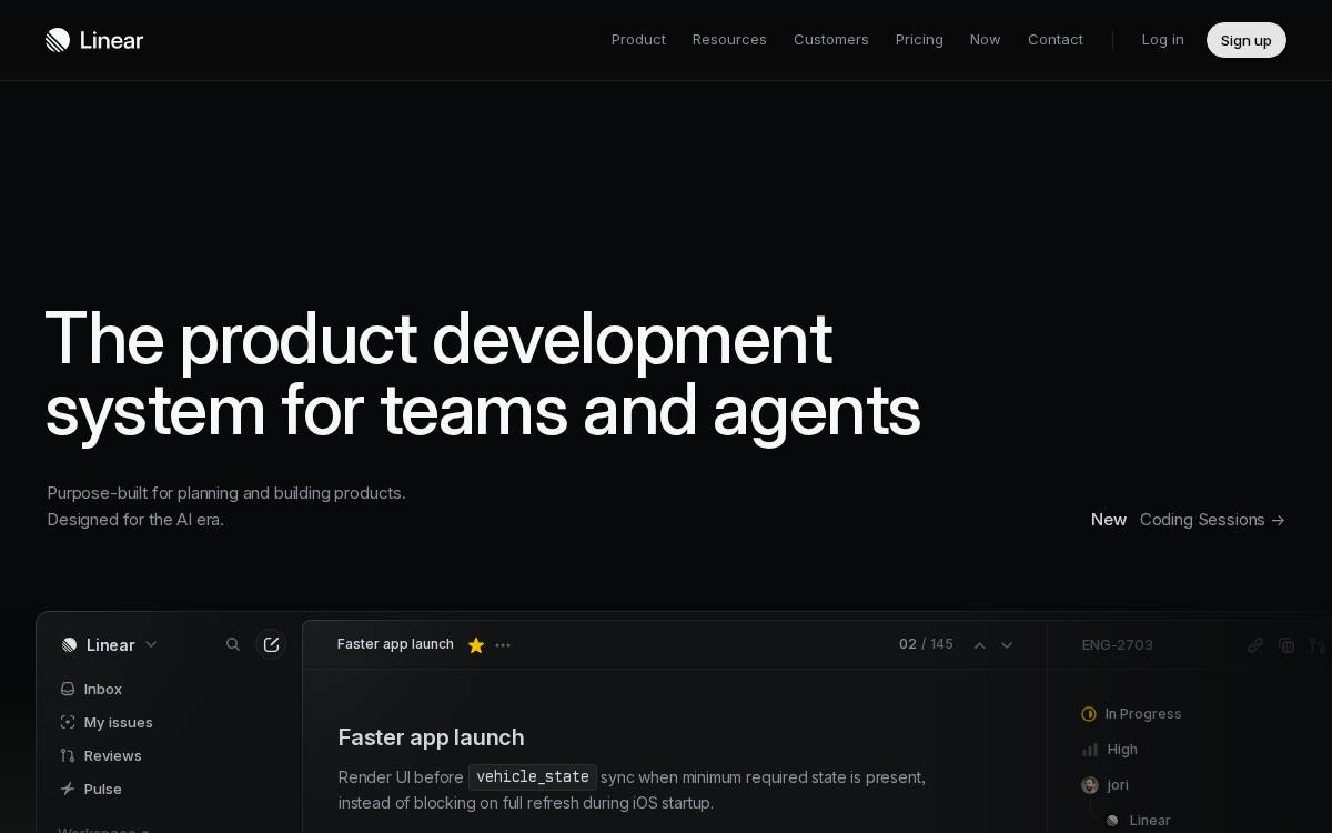 Linear website preview