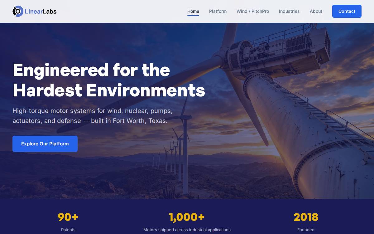 Linear Labs website preview