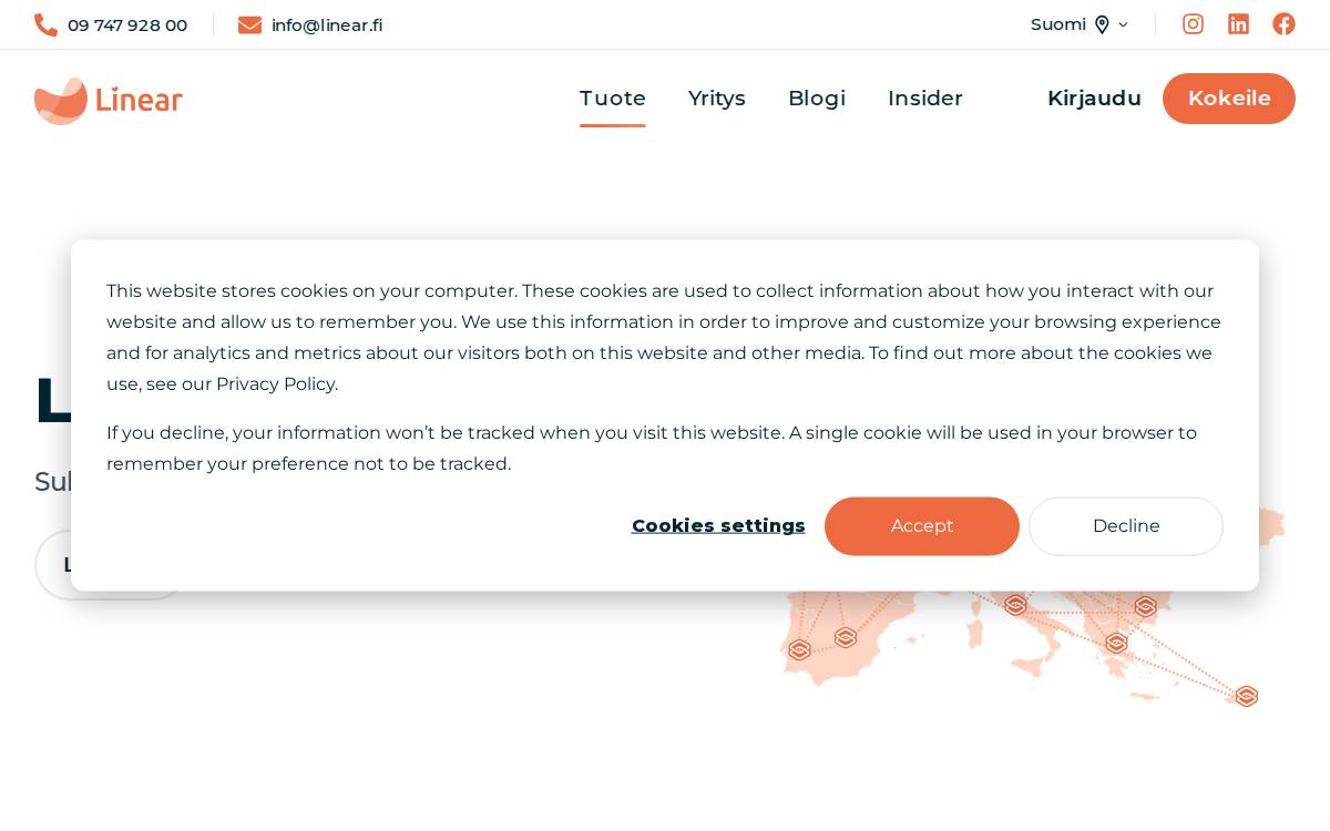 Linear website preview