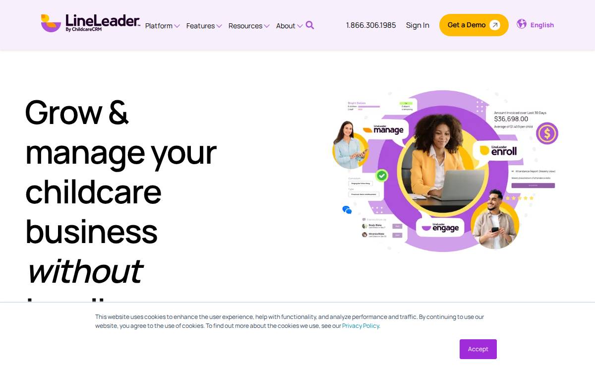 LineLeader by ChildcareCRM website preview