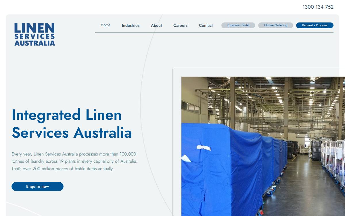 Linen Services Australia website preview