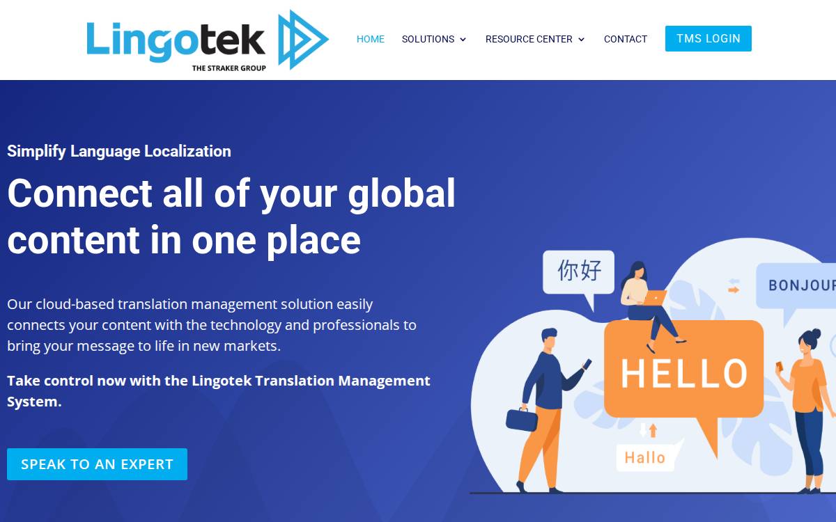 Lingotek website preview