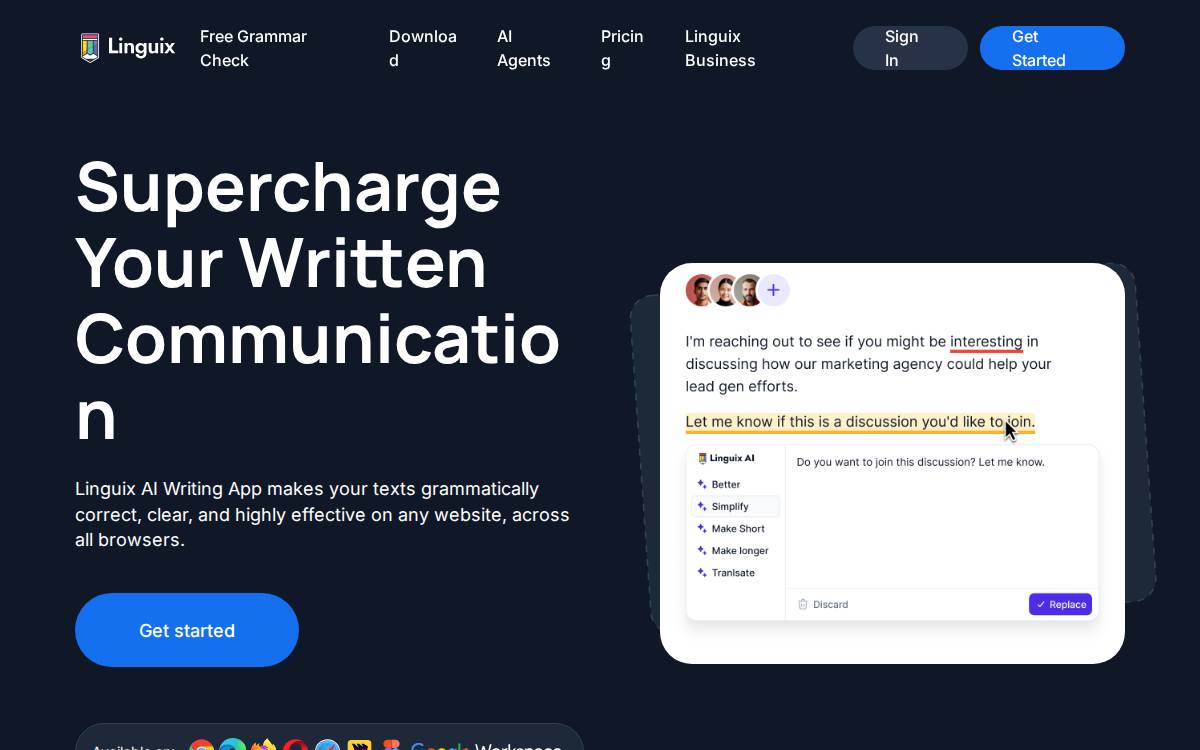Linguix website preview