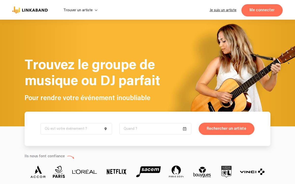 Linkaband website preview