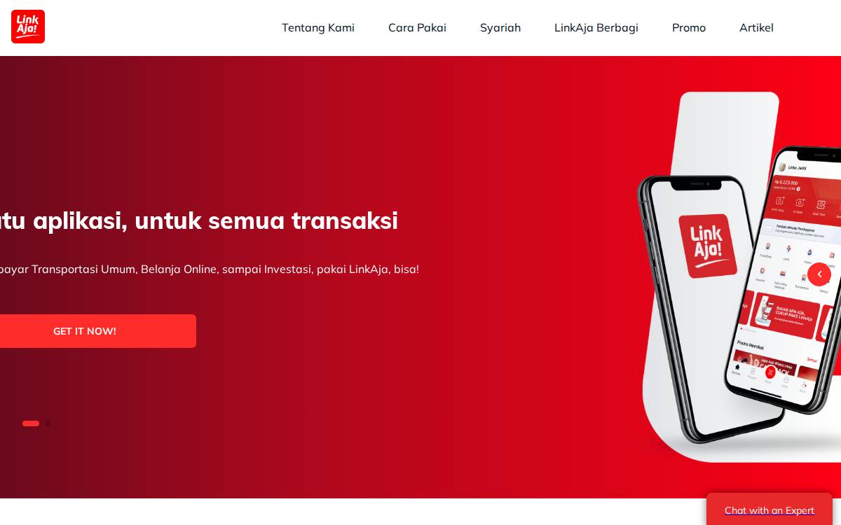 LinkAja website preview