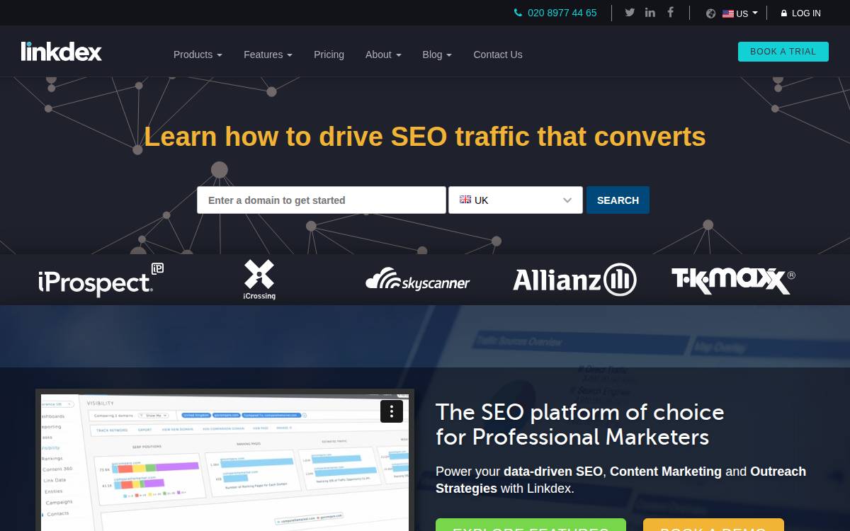 Linkdex website preview