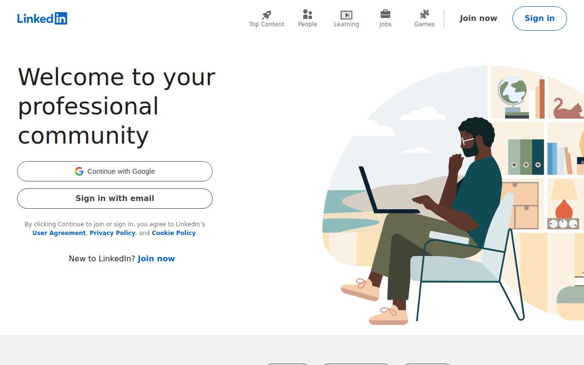LinkedIn website preview