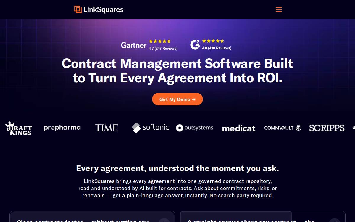 LinkSquares website preview