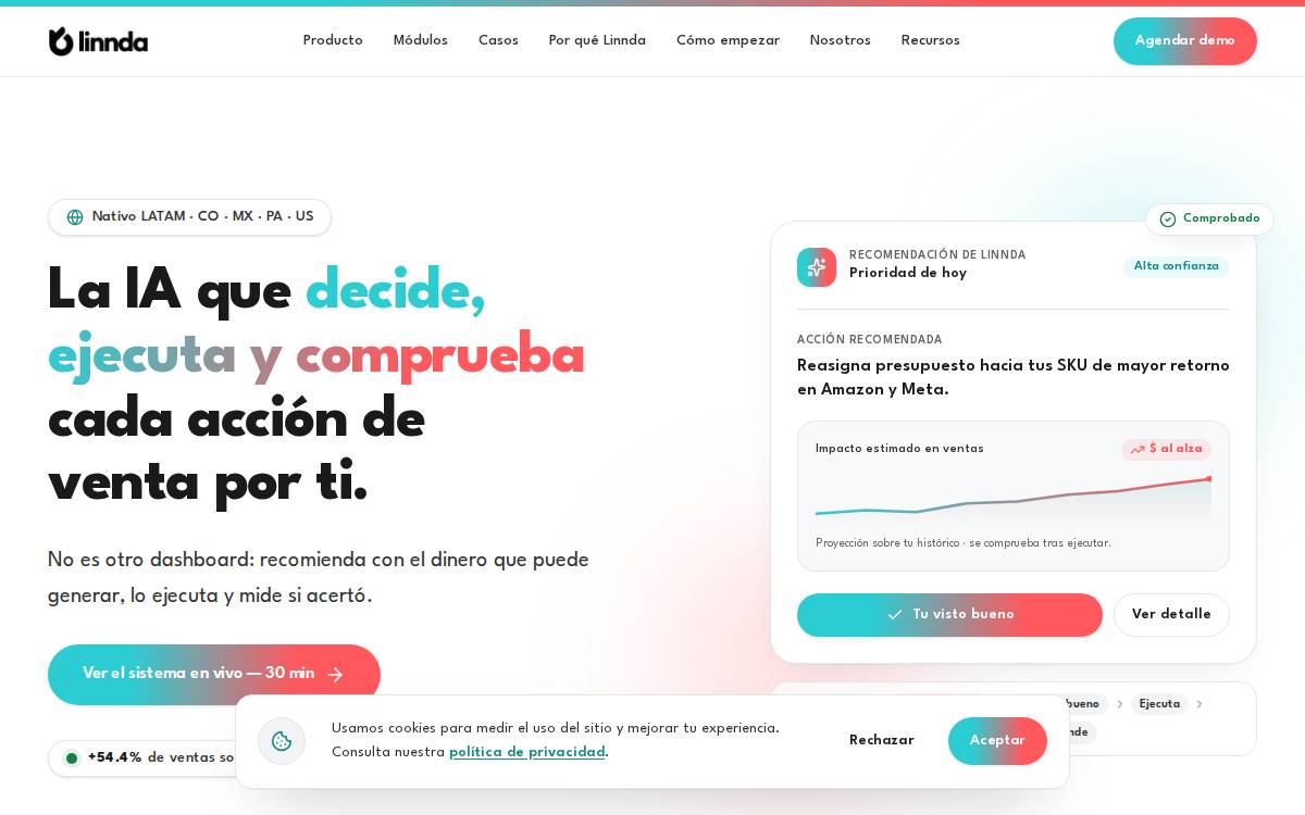 Linnda website preview