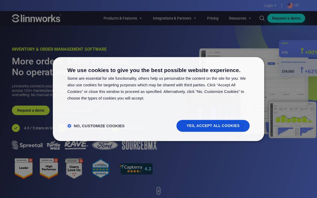 Linnworks website preview