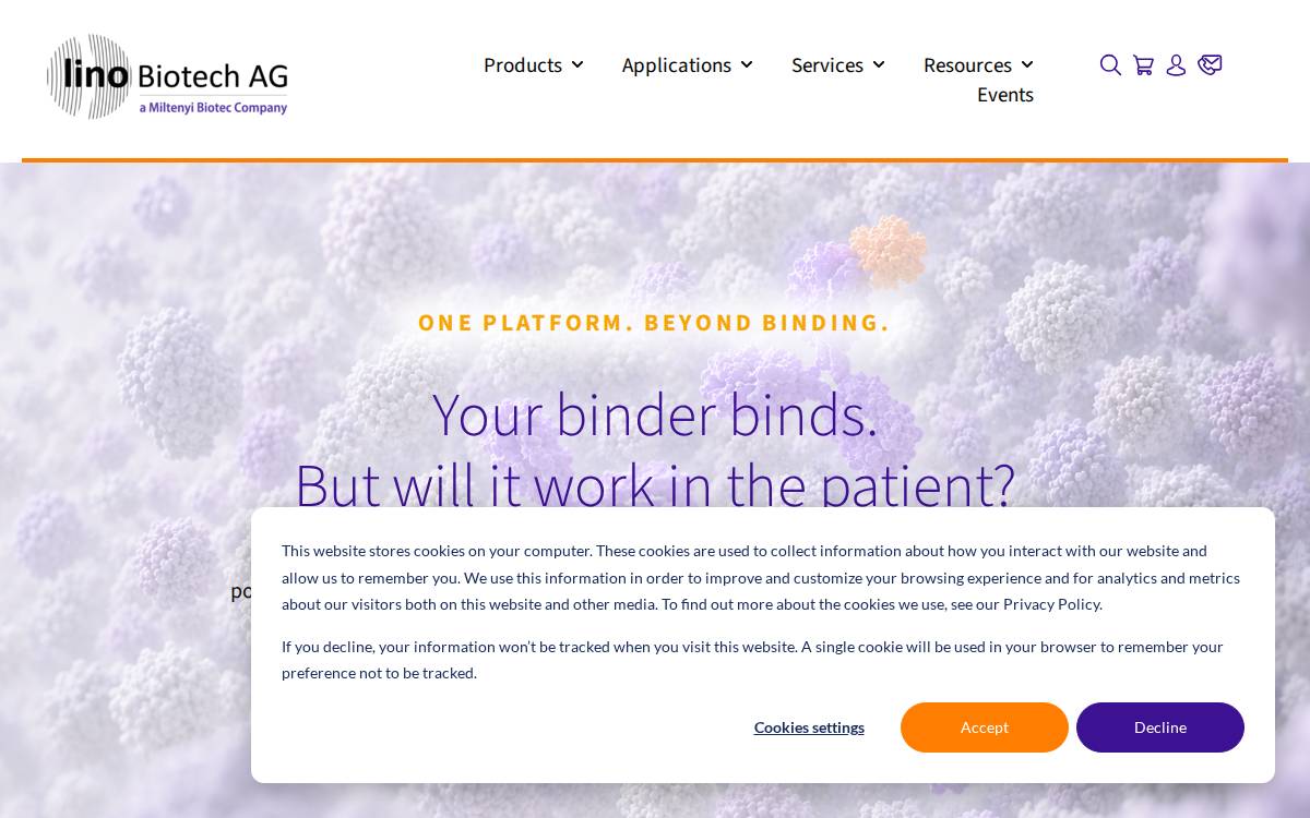 Lino Biotech website preview