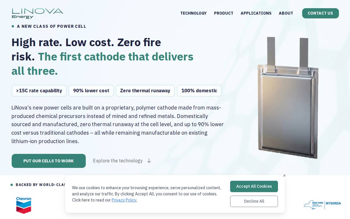 Linova Energy website preview