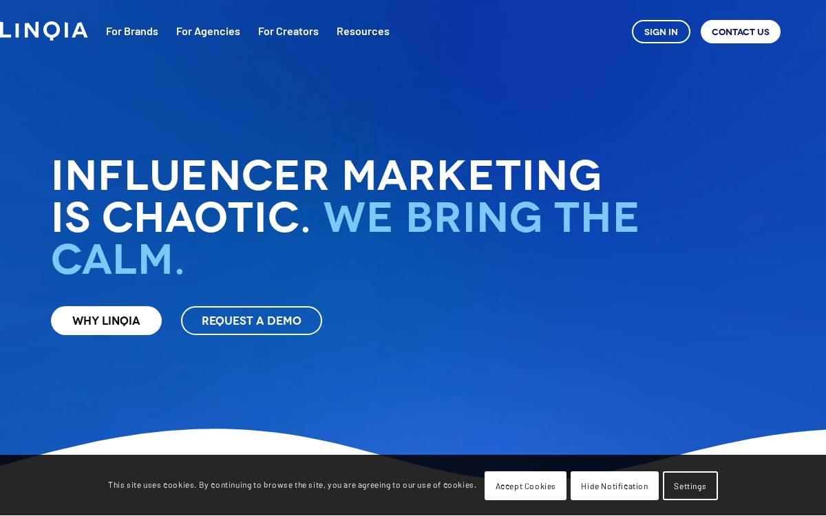 Linqia website preview