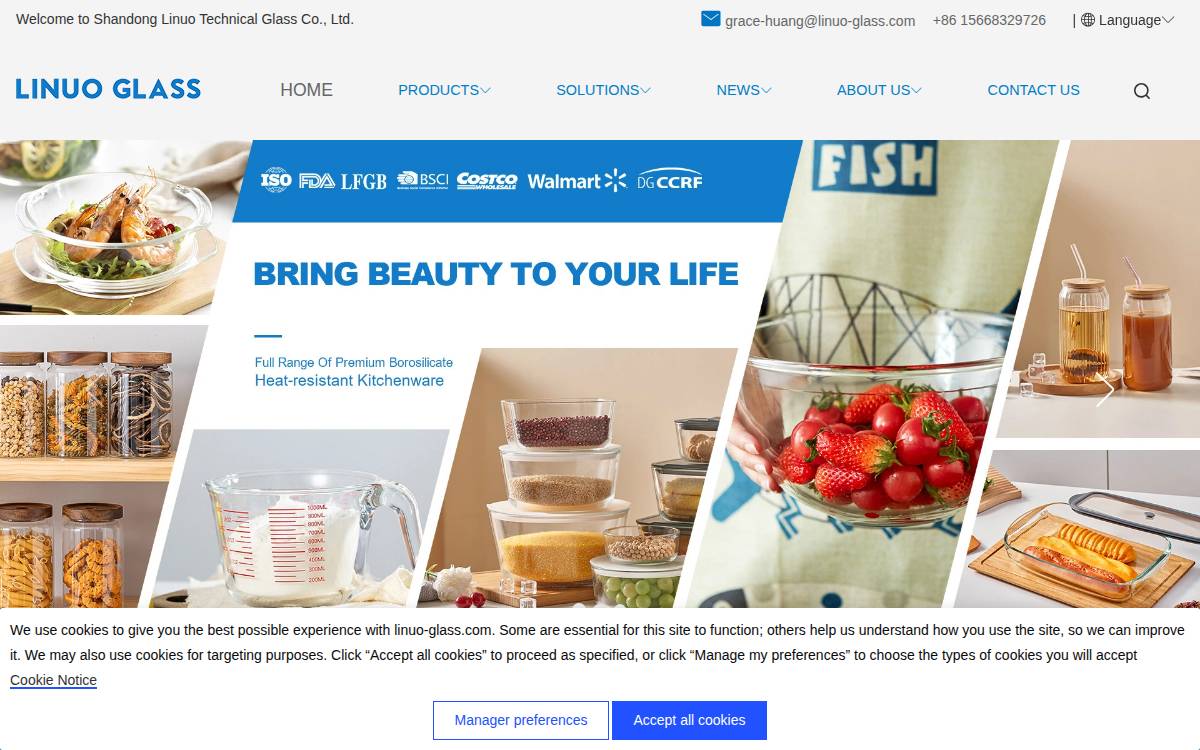 Linuo Glass website preview
