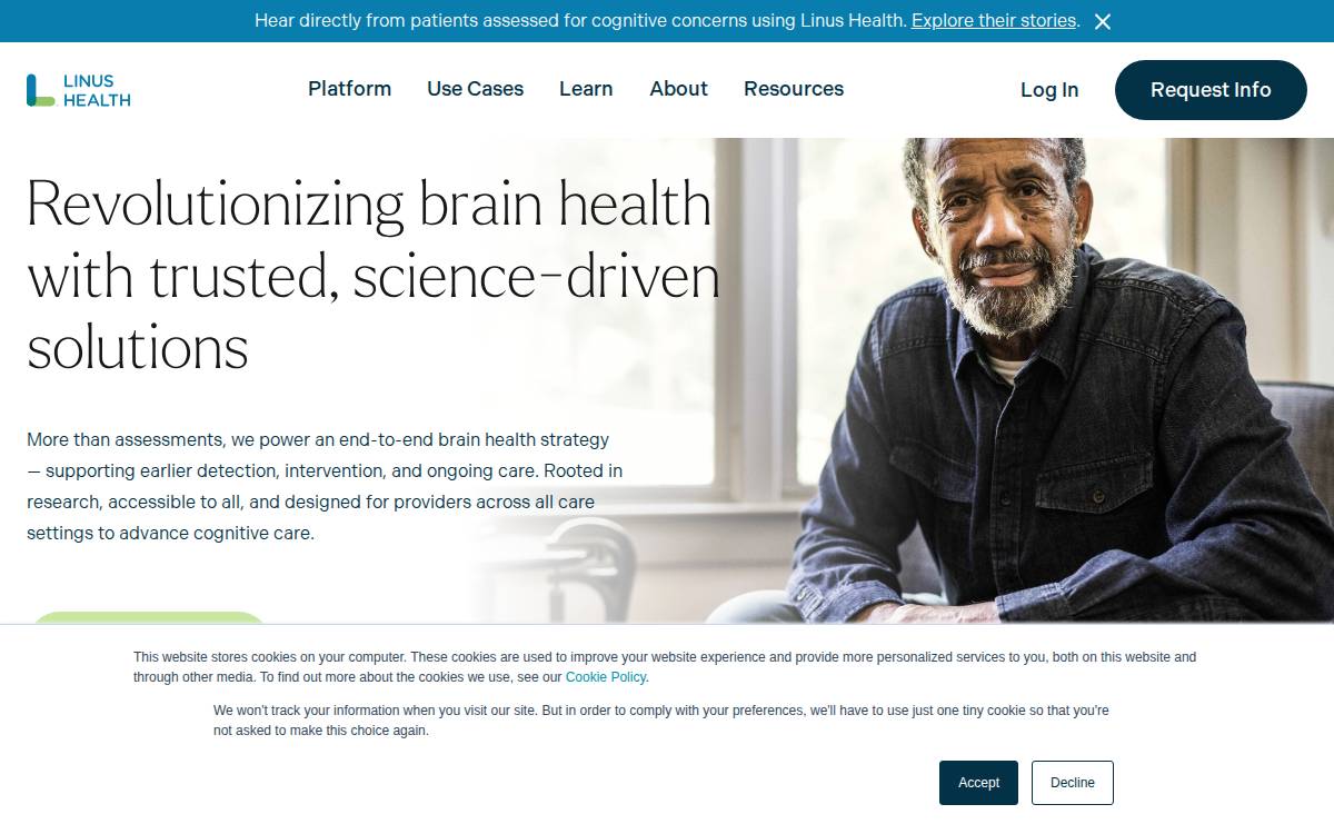 Linus Health website preview