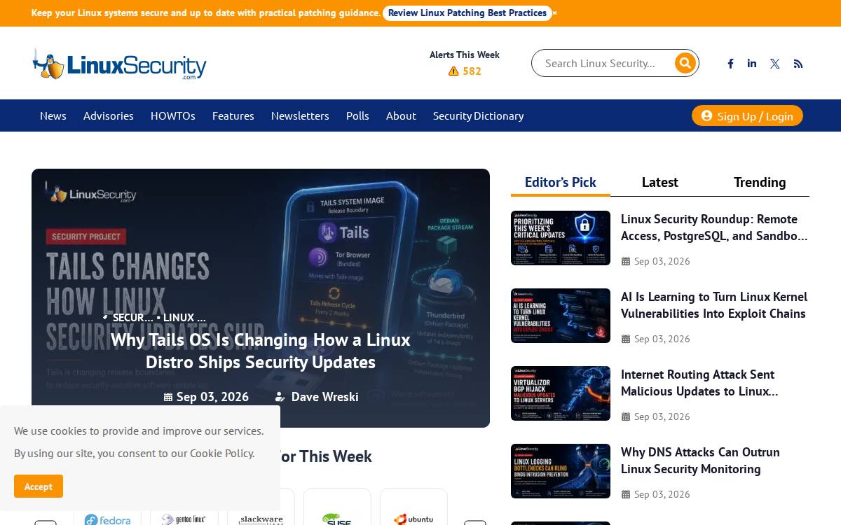 Linuxsecurity website preview