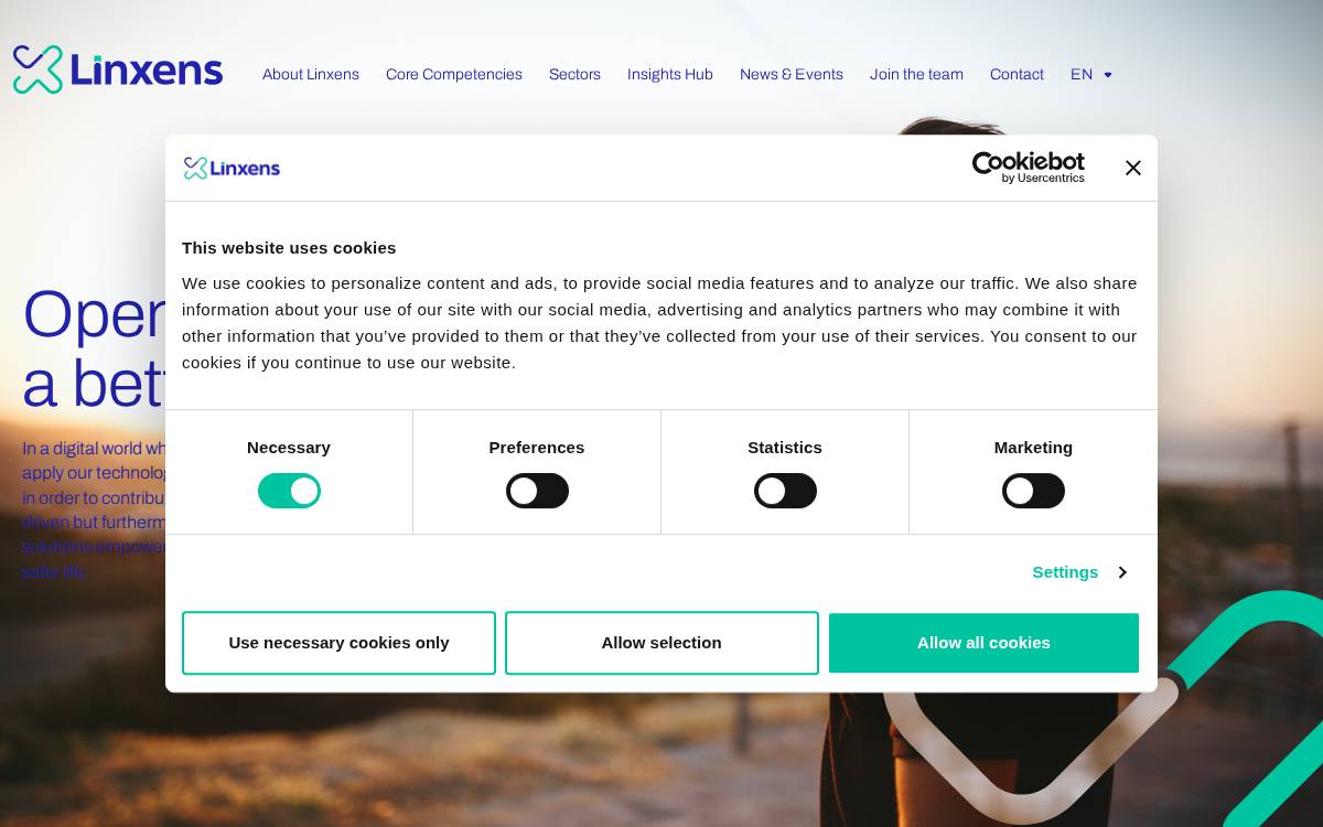 Linxens website preview