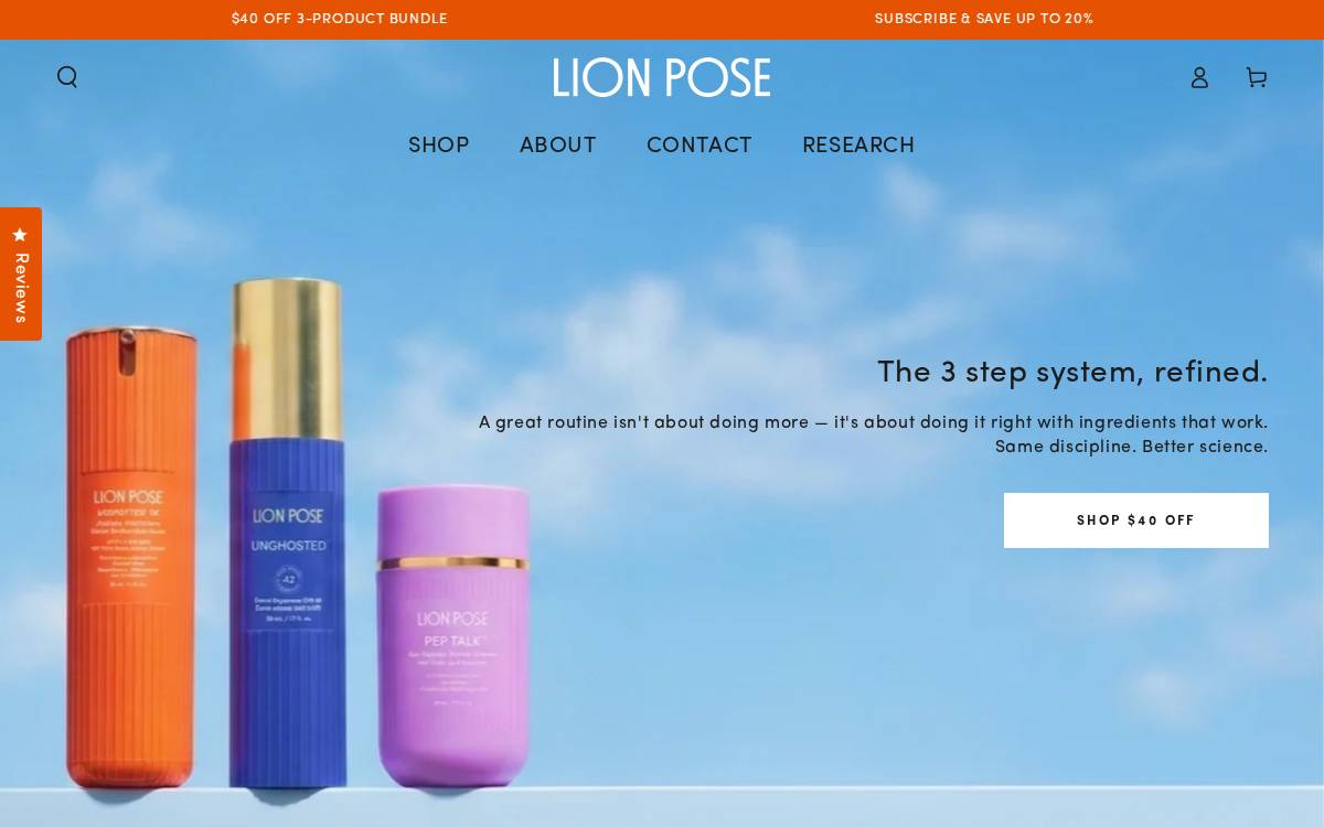 Lion Pose website preview