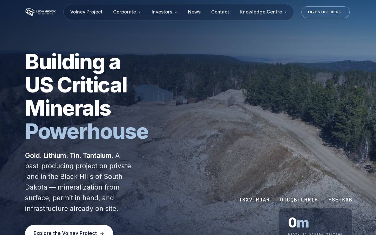 Lion Rock Resources website preview