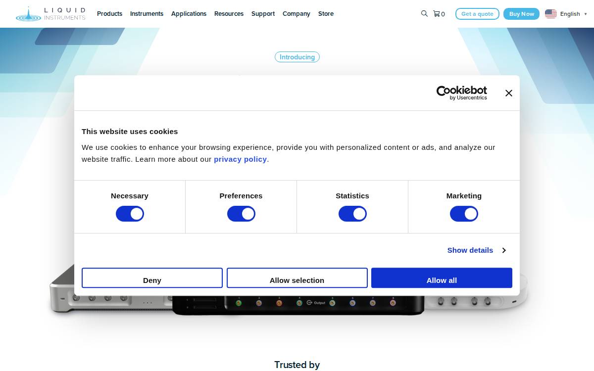 Liquid Instruments website preview