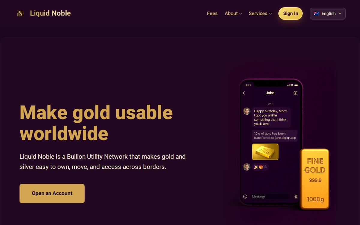 Liquid Noble website preview