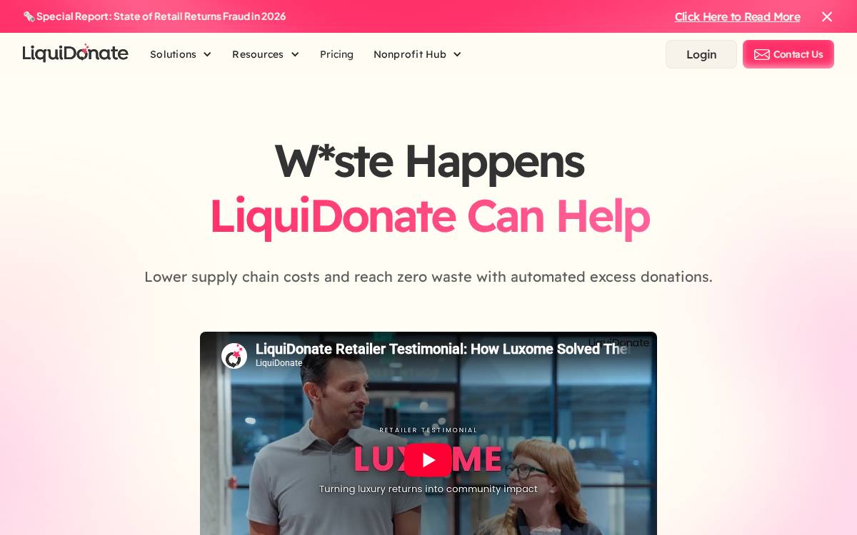 LiquiDonate website preview