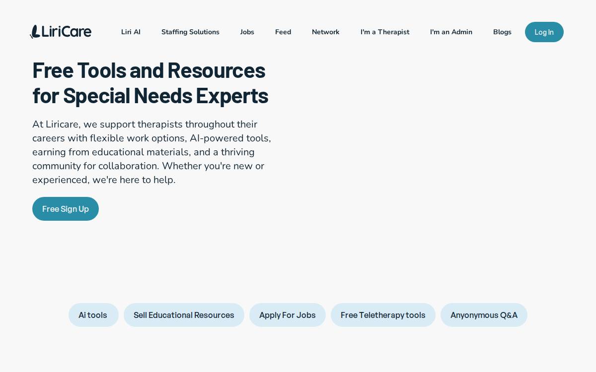 Liricare website preview
