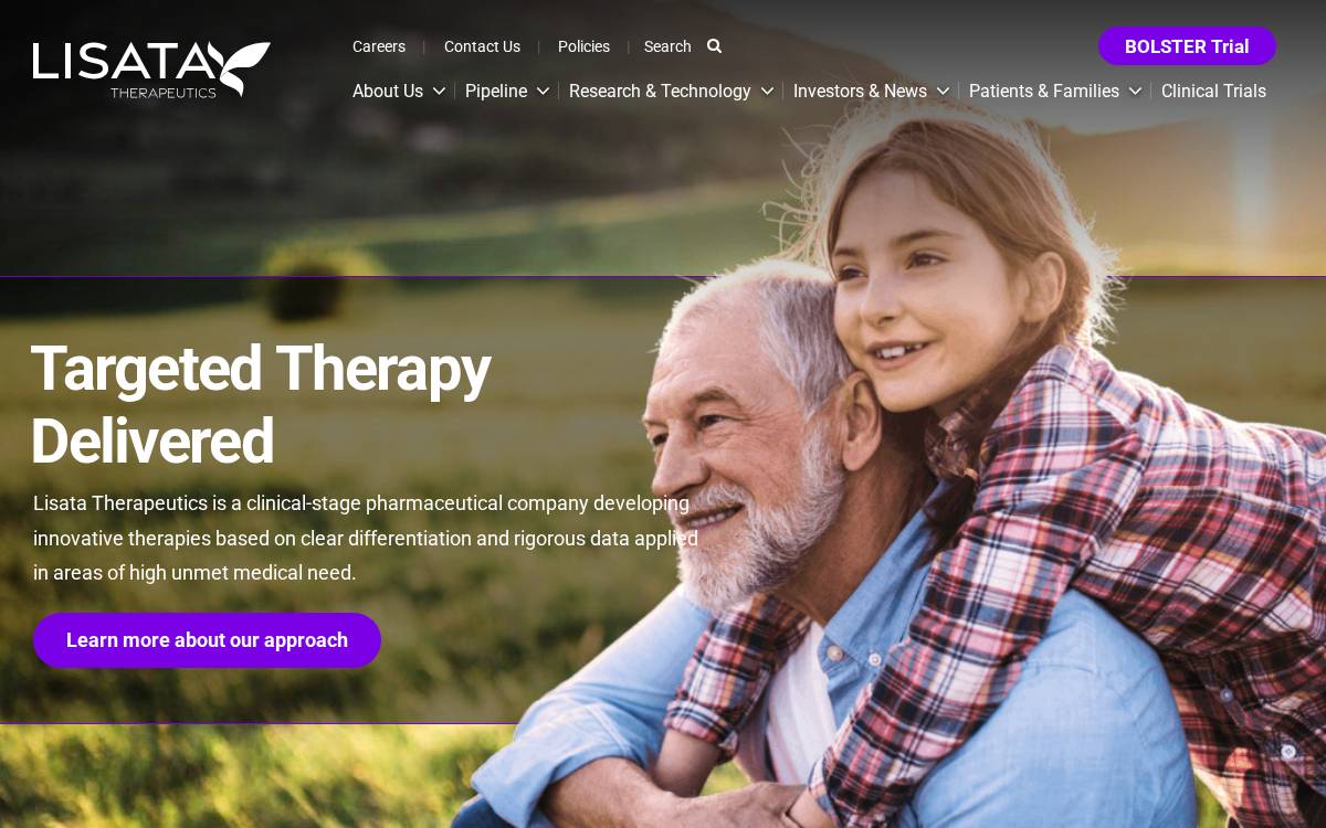 Lisata Therapeutics, Inc. website preview
