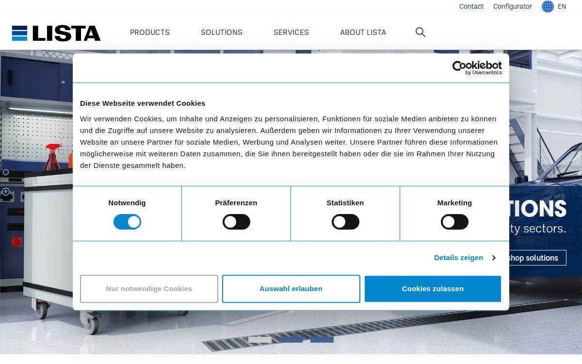 Lista website preview