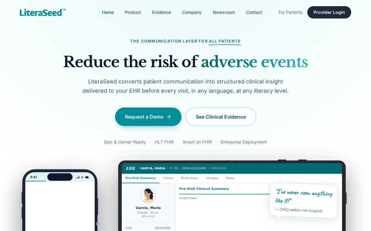LiteraSeed website preview