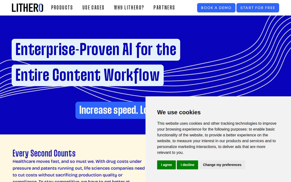 Lithero Software website preview