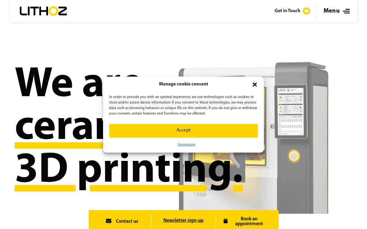 Lithoz website preview