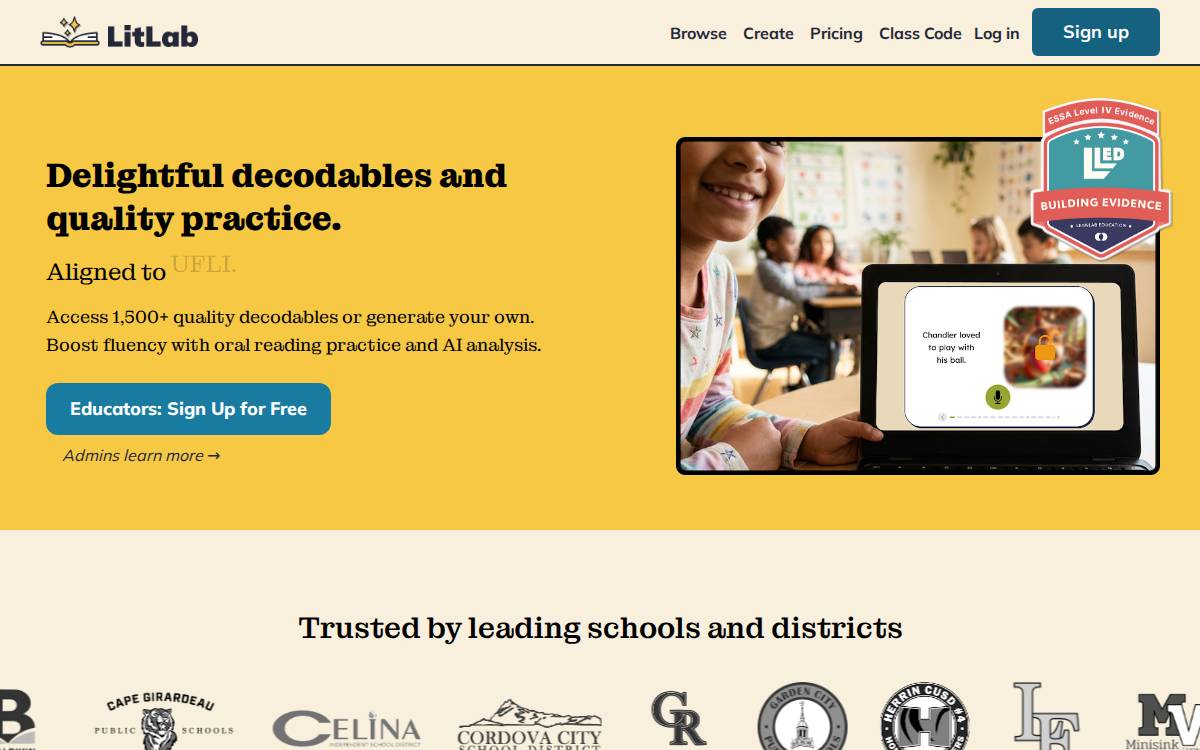 Litlab website preview