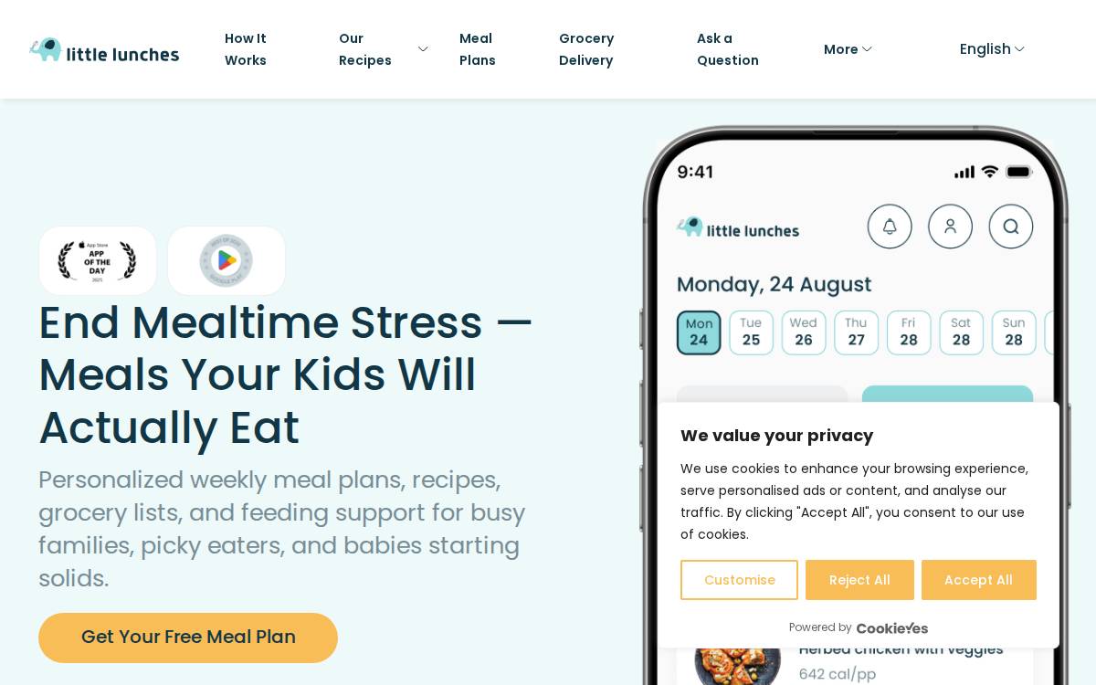 Little Lunches website preview