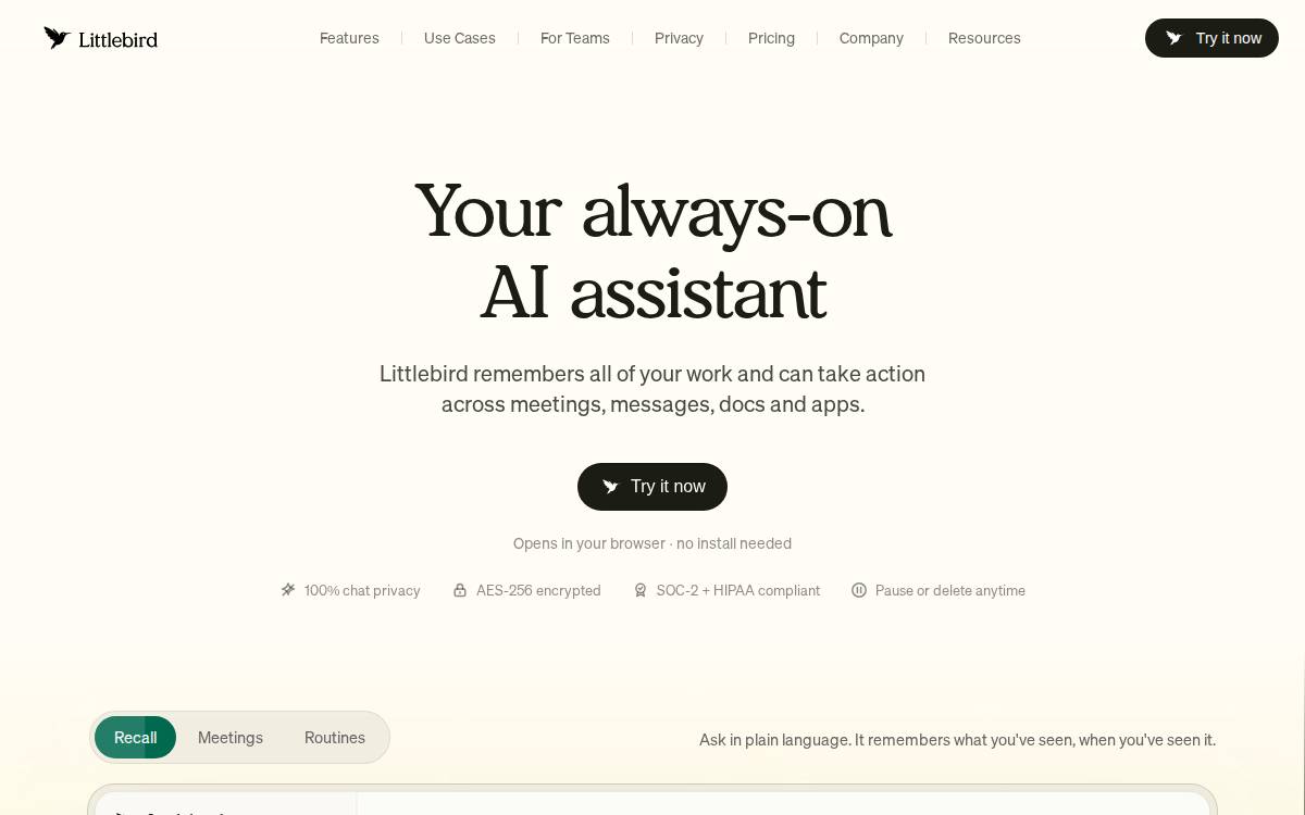 Littlebird website preview