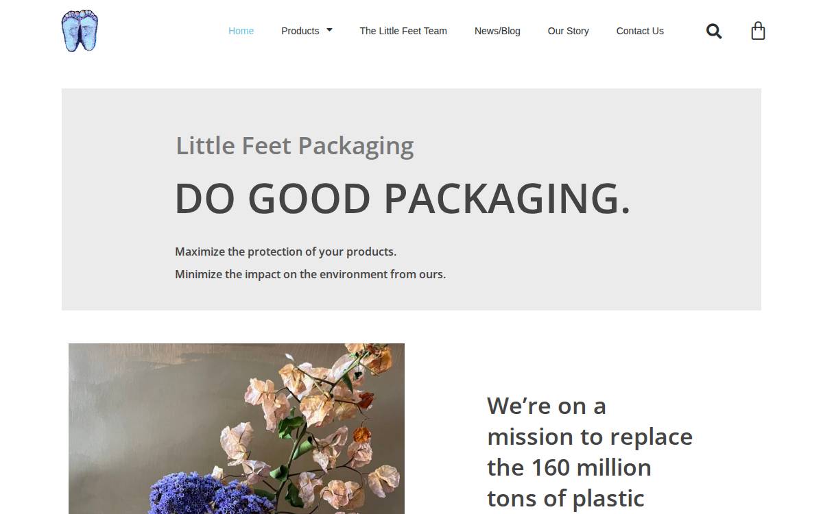 Little Feet Packaging website preview