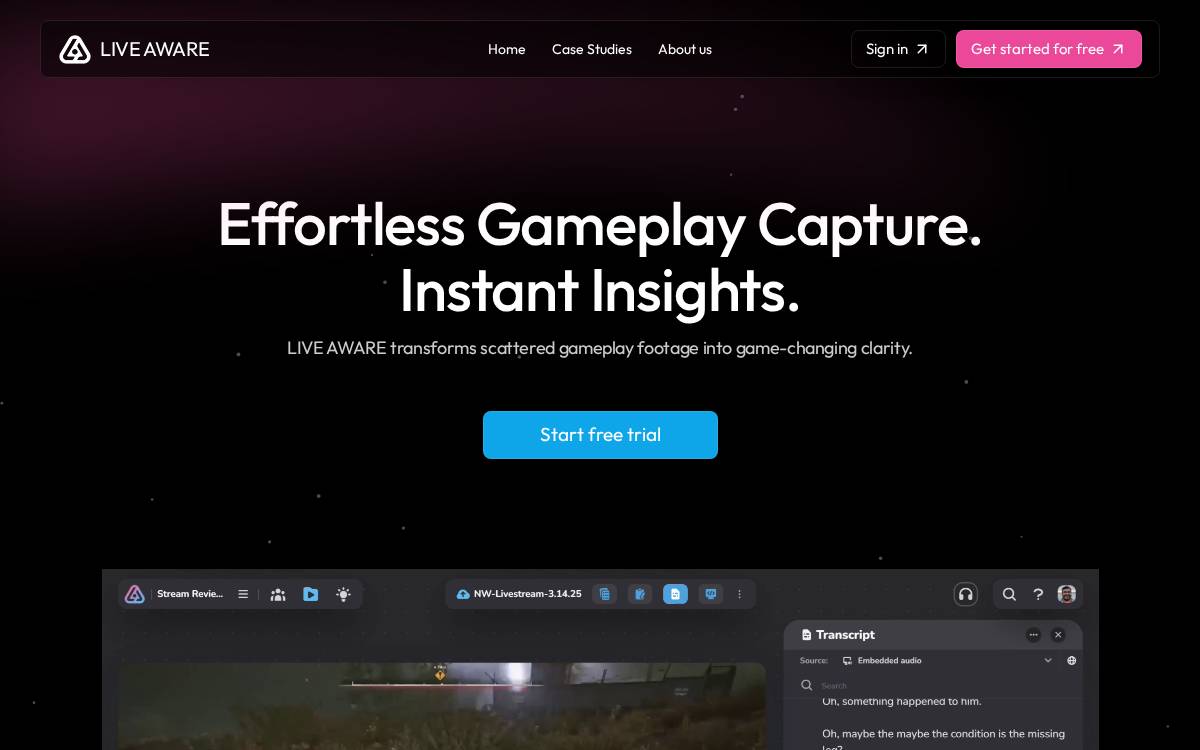 Live Aware website preview