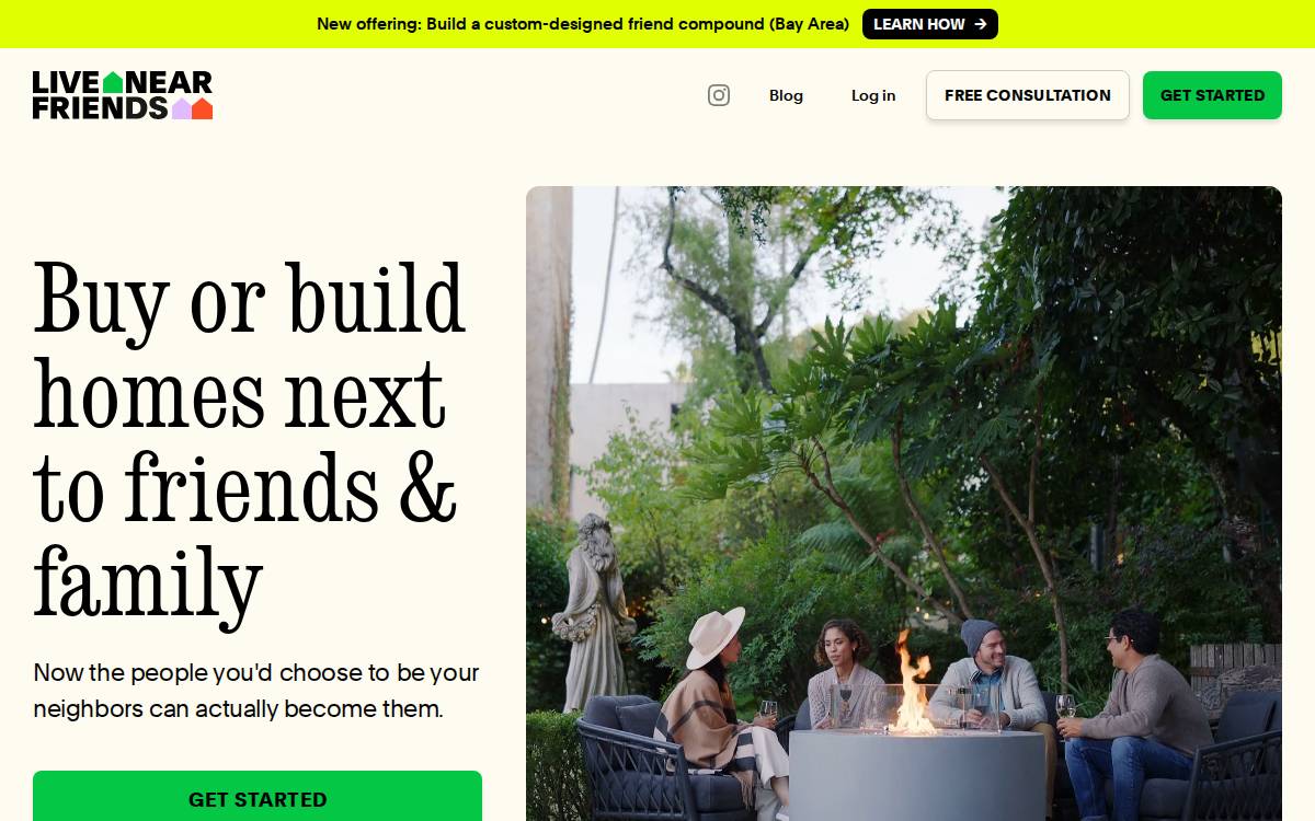 Live Near Friends website preview