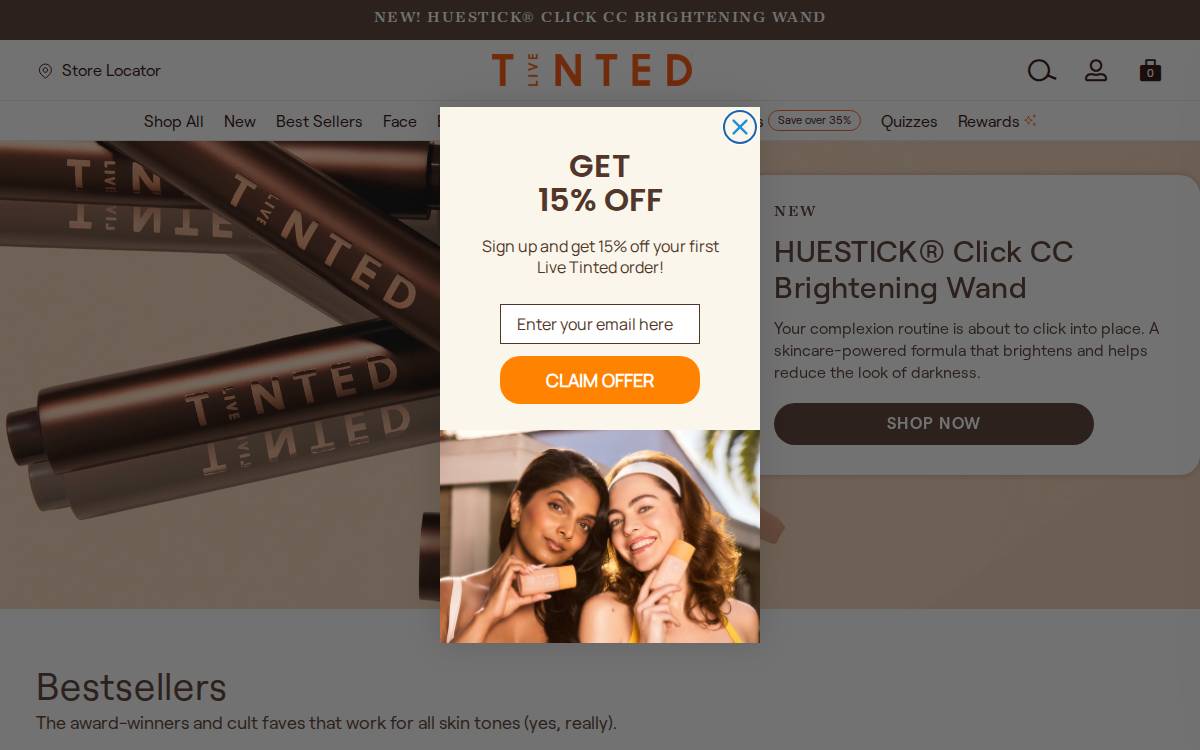 Live Tinted website preview